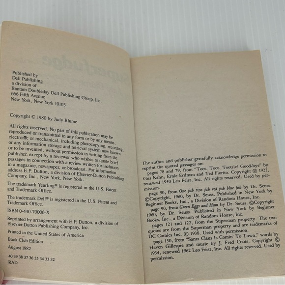Superfudge By Judy Blume 1982 Paperback Book Club Edition - Picture 4 of 5